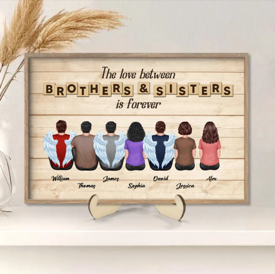Personalized Brothers & Sisters Forever Cup, Keychian, Ornament, Poster or Canvas, Plaque, Wallet Card - Perfect Gift for Siblings, Memorial Keepsake