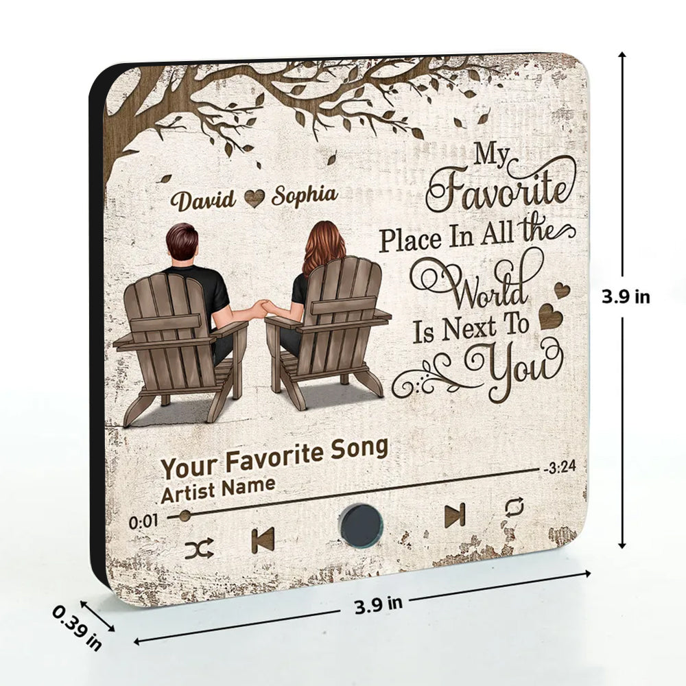 “My Favorite Place Is Next to You” Personalized Fridge Magnet – Romantic Gift for Couples
