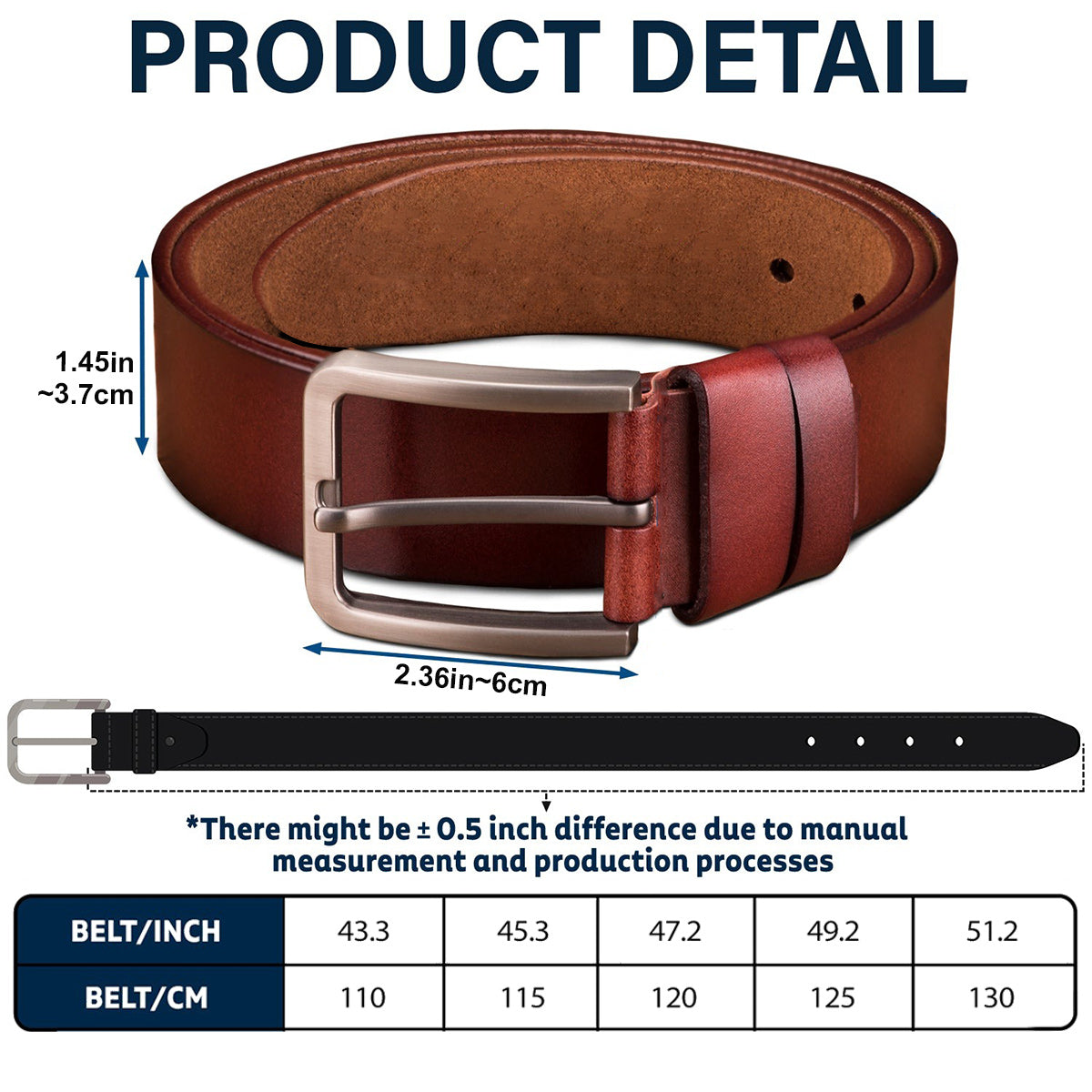 Daddy's Team Best Dad Ever - Personalized Father Leather Belt