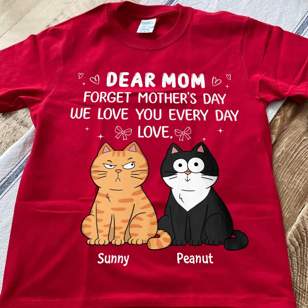 Personalized Classic Tee Dear Mom Cat Cartoon Quote Shirt - Unique Mother's Day Gift From Cat Lovers