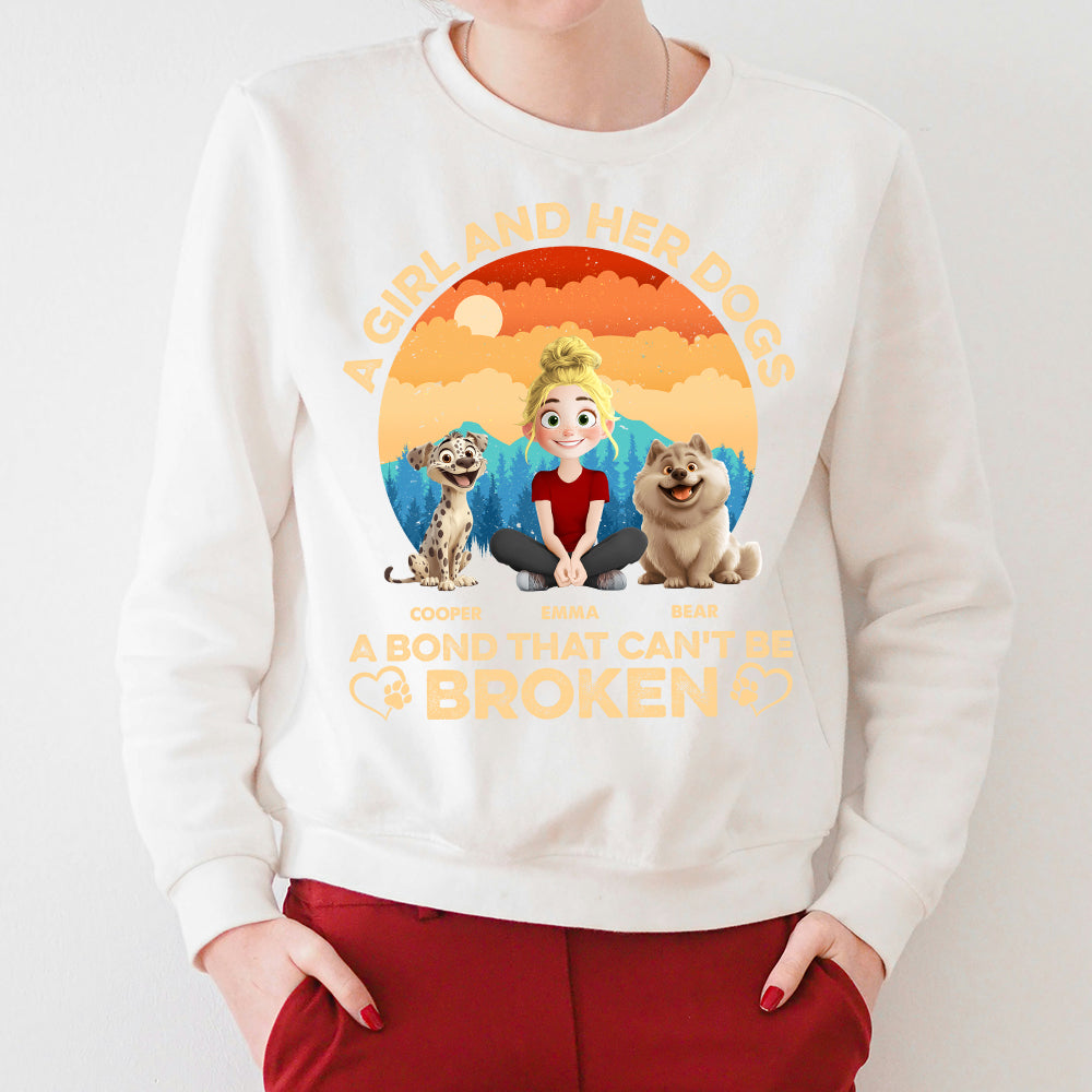 A Bond That Can’t Be Broken - Customizable Classic Tee for Dog Lovers, Featuring Dogs and Their Names