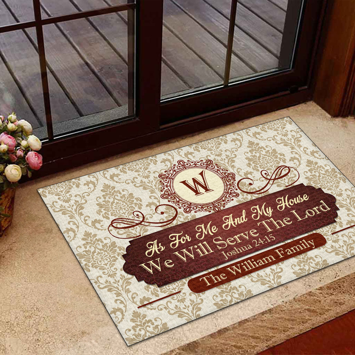 Personalized Doormat As For Me And My House We Will Serve The Lord Unique Christian Home Entry Gift