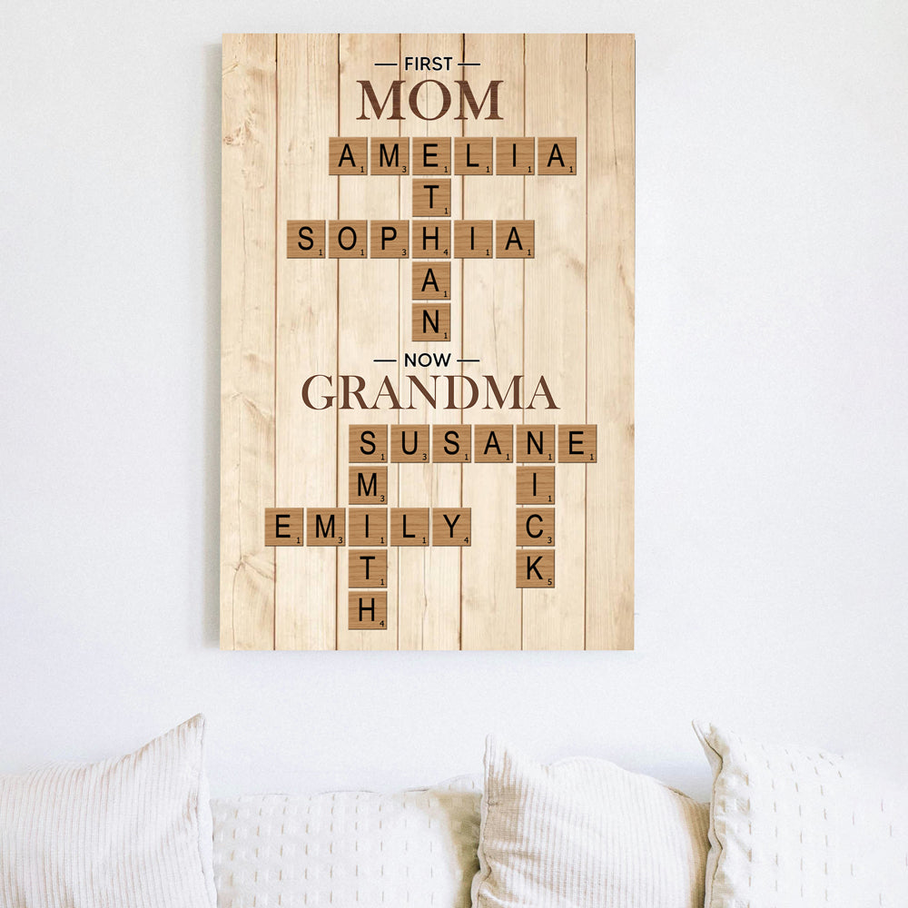 Custom Scrabble Canvas Poster - Personalized Family Names Gift