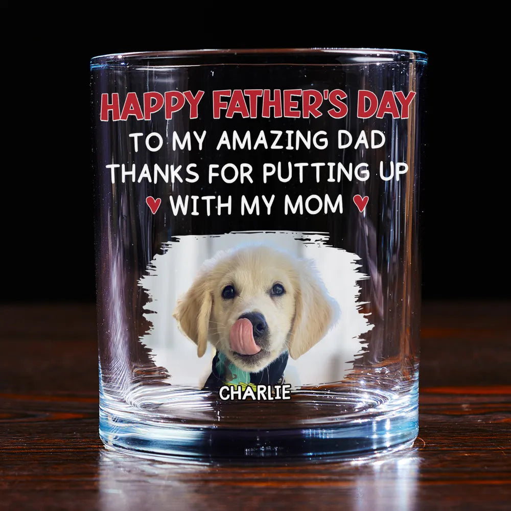 Custom Dog Dad Whiskey Glass – Personalized Father's Day Gift
