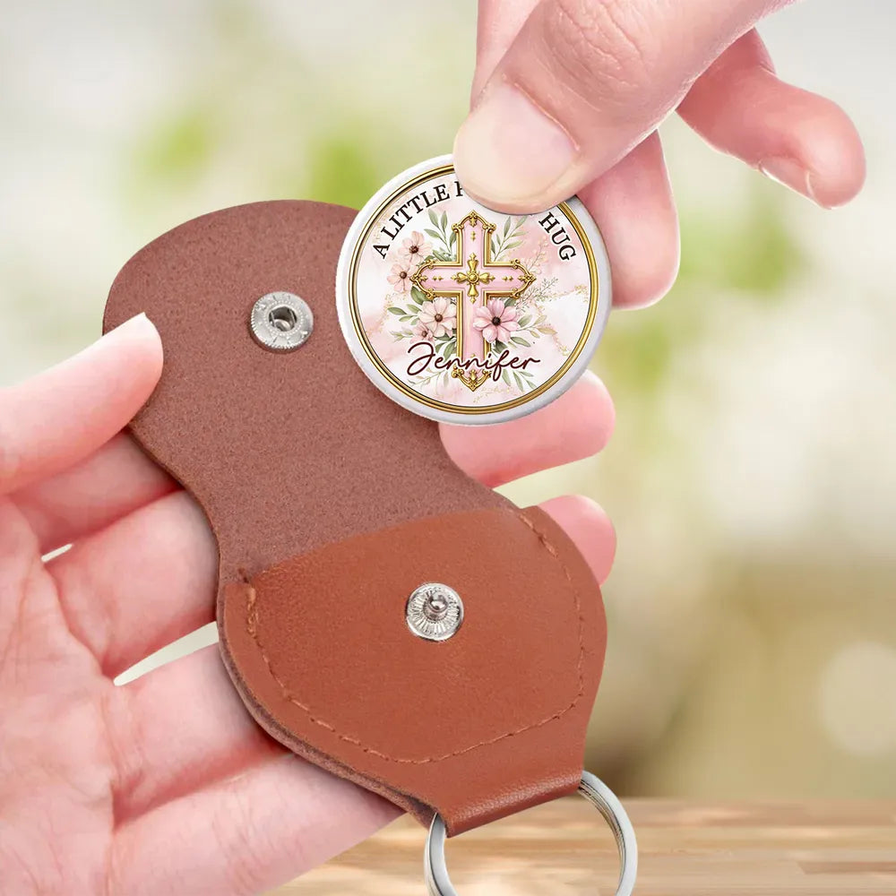 Personalized Pocket Hug Token with Cross and Floral Faith Quote - Unique Christian Keepsake Gift for Everyday Comfort