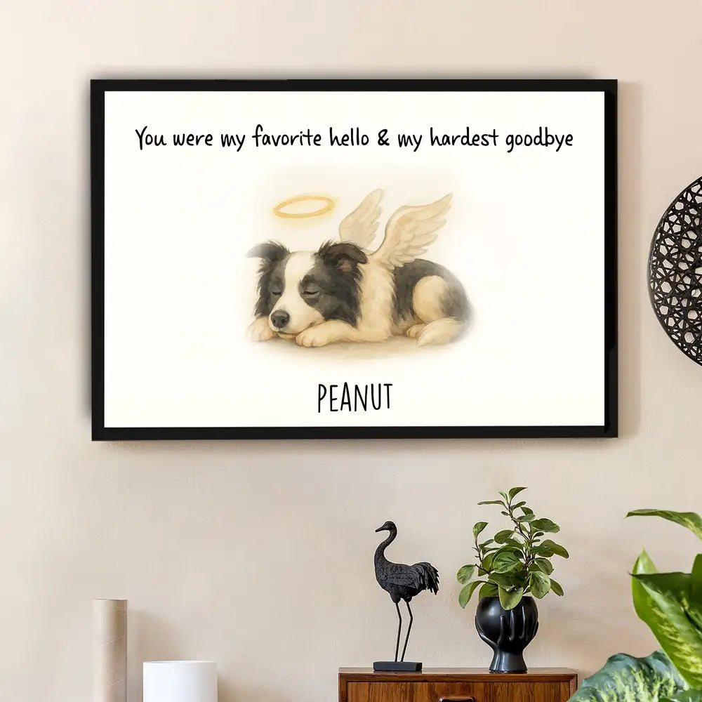 Sleeping Angel Puppy Wallet Card – You Were My Favorite Hello, My Hardest Goodbye, Custom Pet Loss Gift