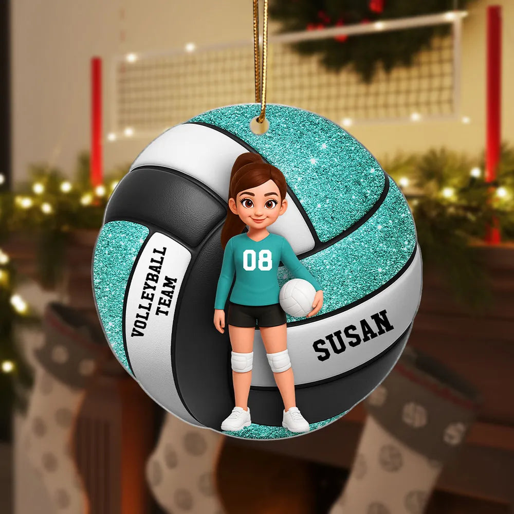 Acrylic Ornament for Volleyball Players | Custom Sporty Design, Gift-Ready Keepsake for Her