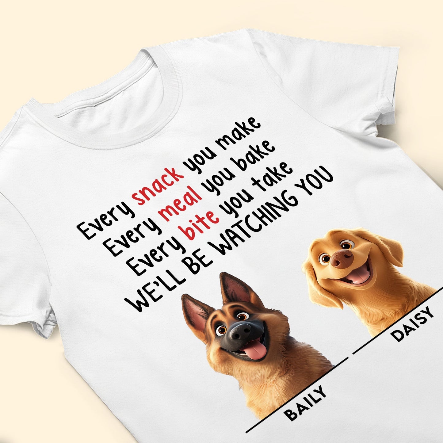 Watching You with Love – Custom Shirt for Dog Moms and Pet Lovers, Perfect Gift for Pet Enthusiasts