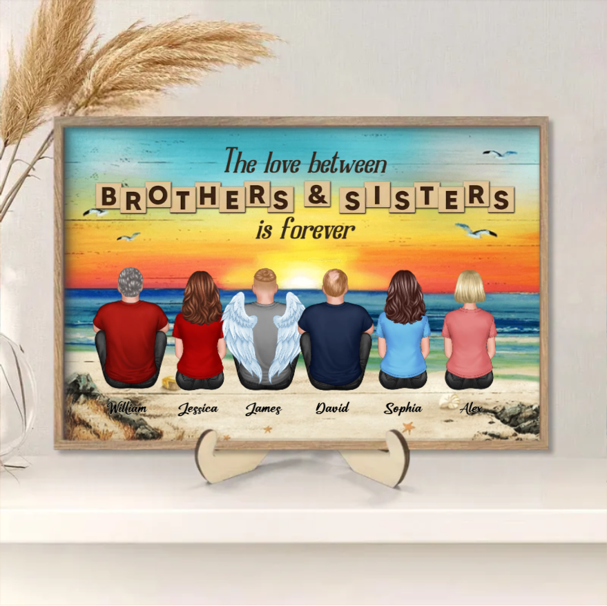 Personalized Brothers & Sisters Forever Keychian, Cup, Ornament, Poster or Canvas, Plaque, Wallet Card - Perfect Gift for Siblings, Memorial Keepsake