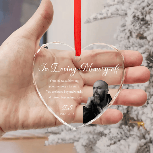 Custom Memorial Heart Ornament – Personalized Sympathy Gift