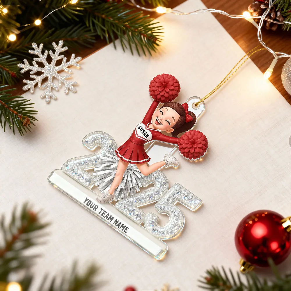 Custom Cheerleader Acrylic Ornament for Christmas Tree