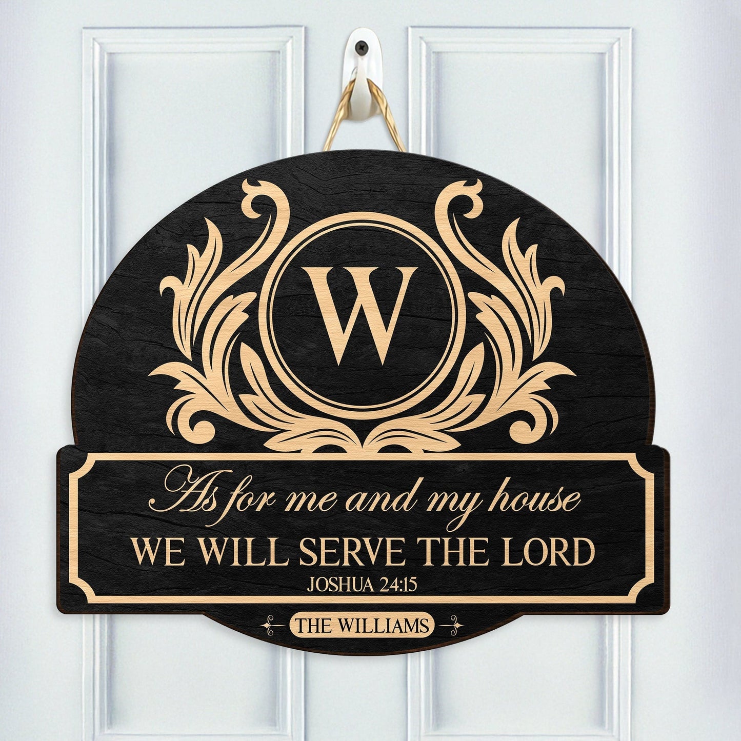 Wooden Sign As For Me And My House We Will Serve The Lord Personalized Door Decor A Sweet Housewarming Gift
