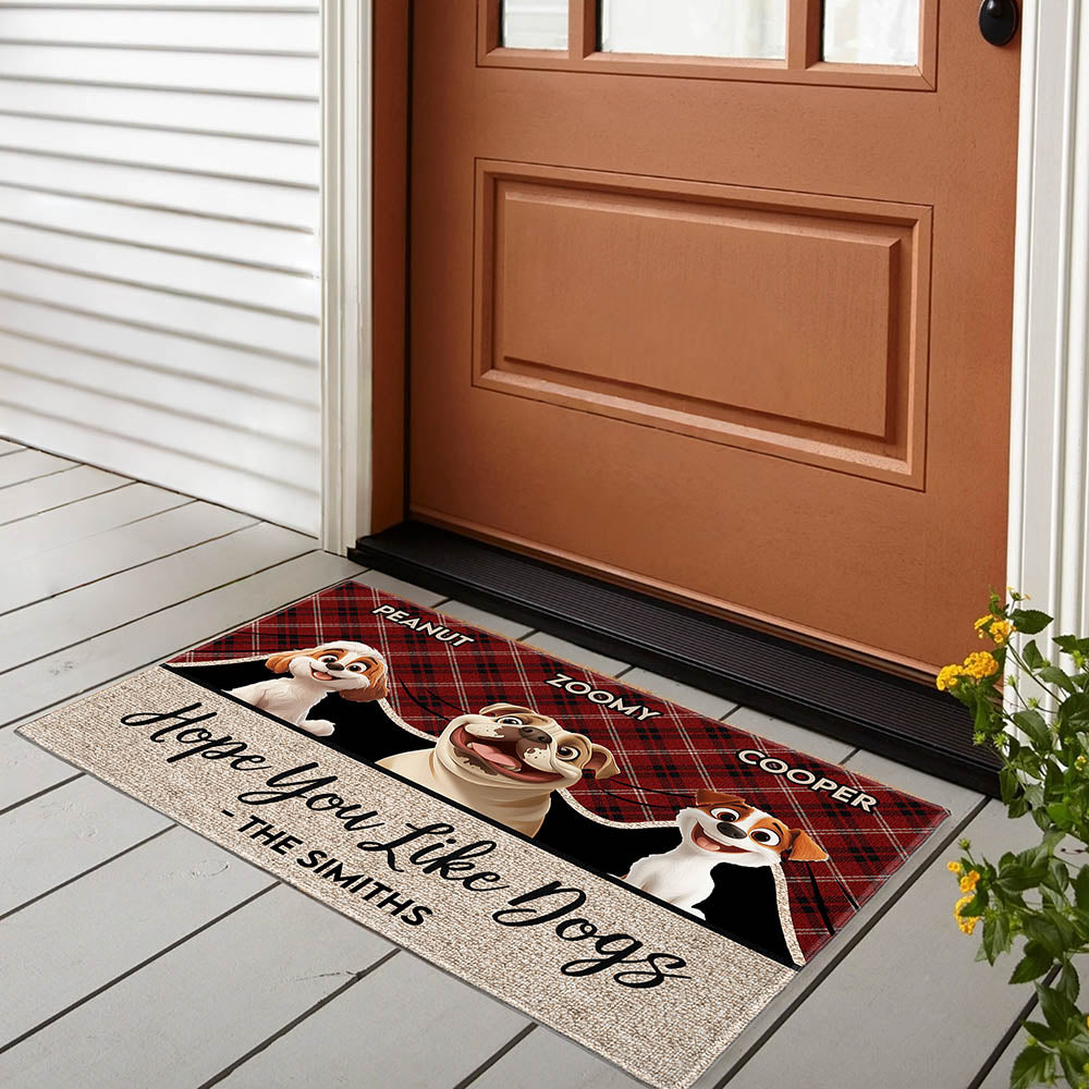 Hope You Like Dogs - Personalized Pet-Themed Doormat, Perfect for Home Decor and Valentine's Gifts, Available in Standard and Premium Options