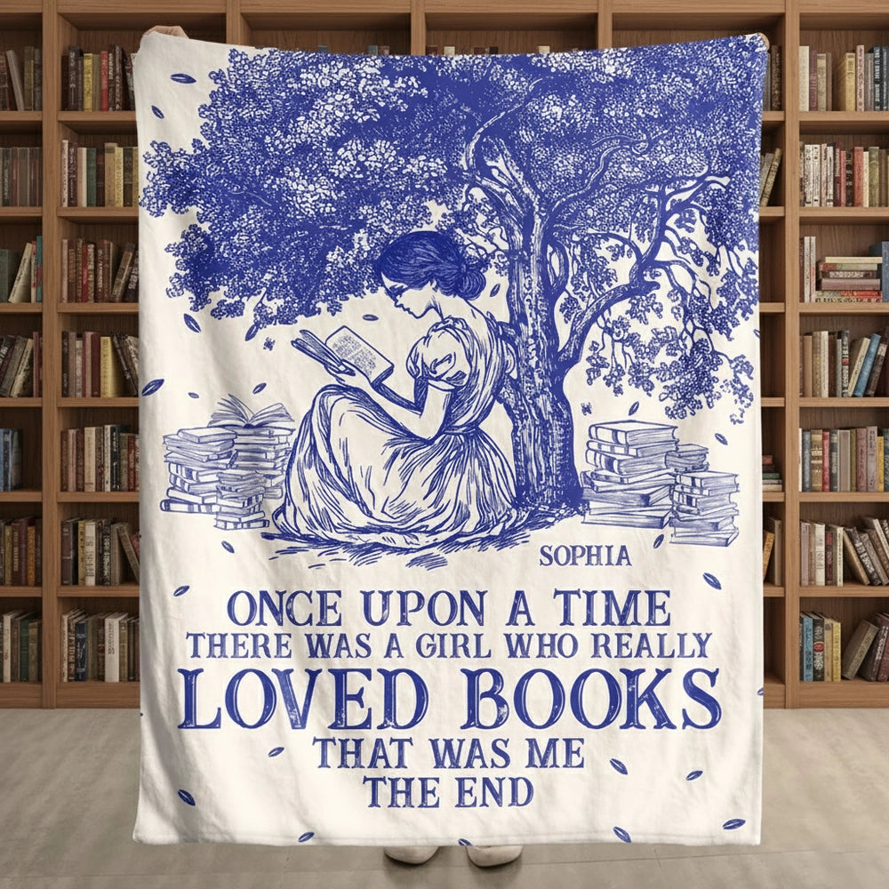 Book Lover Fleece Blanket – Cozy Reading Girl Design, Perfect Gift for Readers and Dreamers