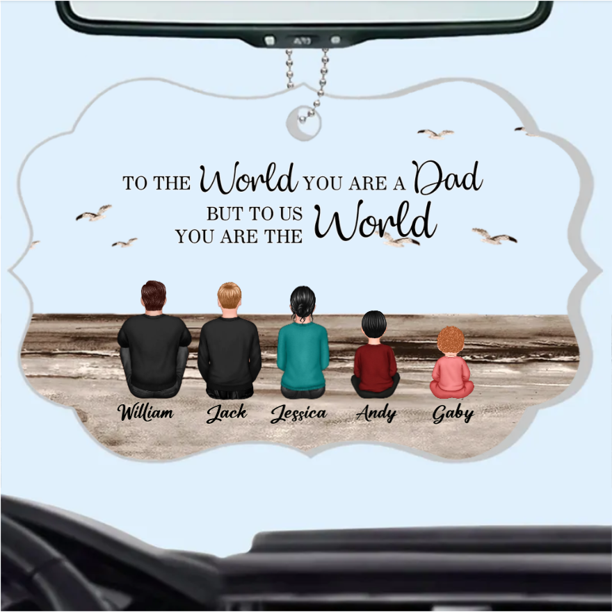 Personalized Poster or Canvas or Plaque or Keychain for Dad - "To the World You Are a Dad, But to Us You Are the World" Custom Canvas or Plaque, Perfect Thanksgiving Gift