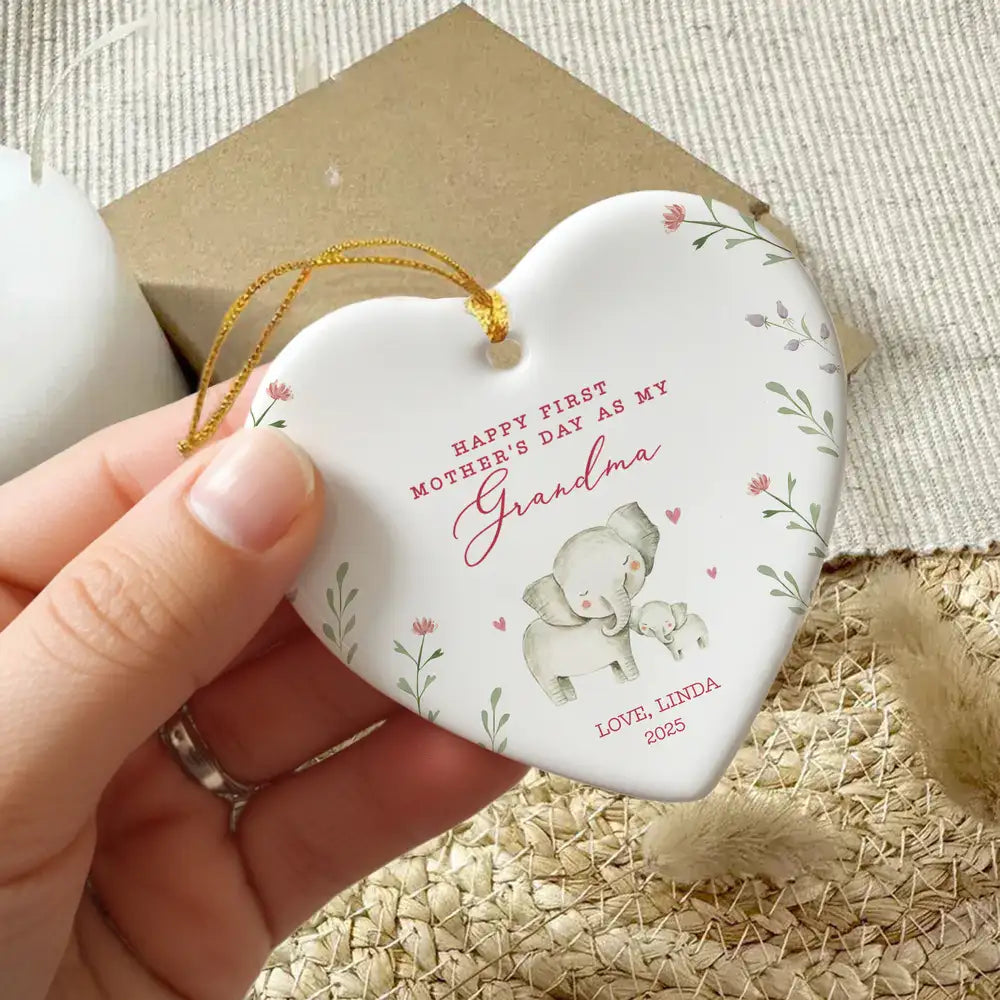 Happy First Mother’s Day as My Mommy – Personalized Ceramic Ornament, Gift for New Moms