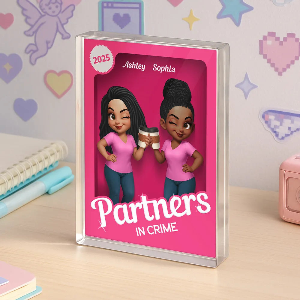 “Besties Forever” Personalized Acrylic Block Plaque – Cute Gift for Besties