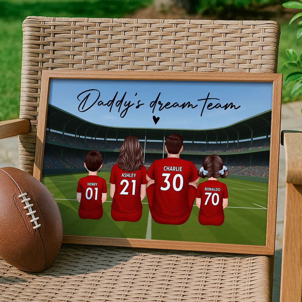Dad’s Dream Team Socer Print – Personalized Stadium Scene Gift for Sports-Loving Fathers