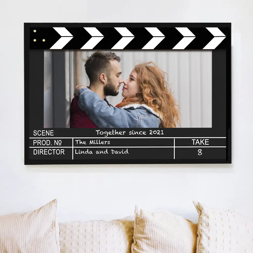 Film Scene Inspired Poster – Romantic Photo Gift for Couples with Custom Text