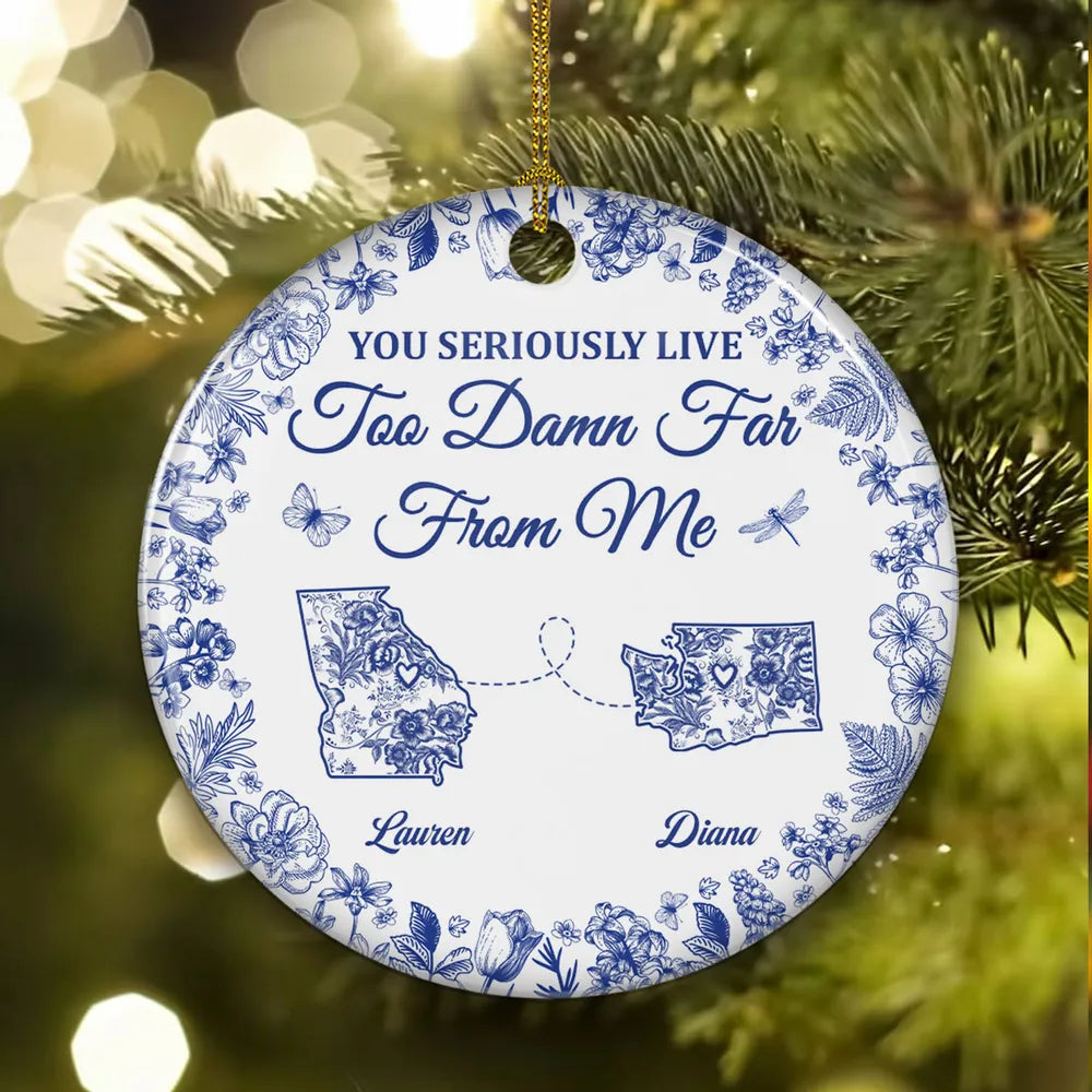 Friendship Across Distance Ceramic Ornament Sisters Meaningful Gift