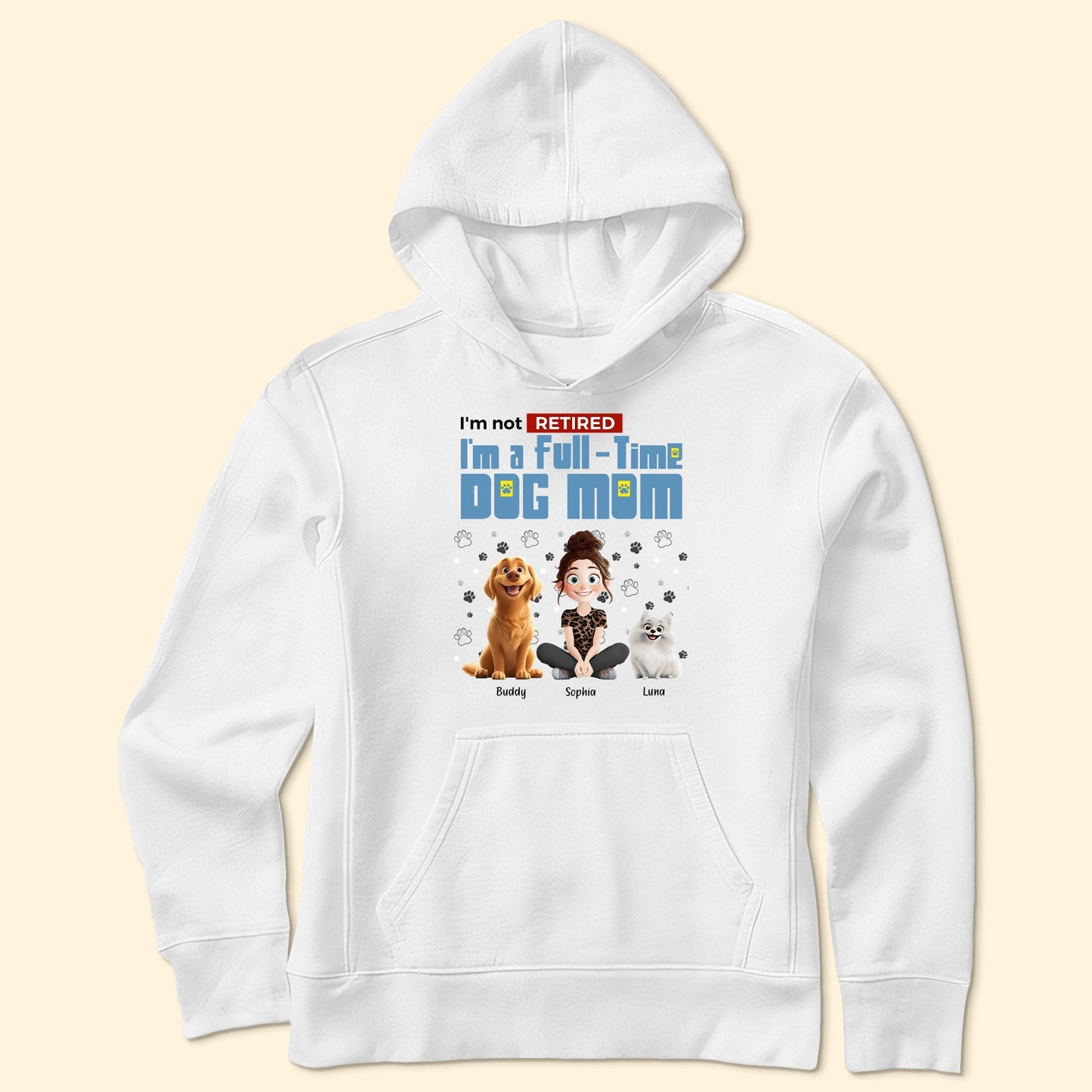 Personalized Dog Mom T-Shirt – Custom Pet Name, Cute Dog Lover Gift, Cozy Sweatshirt & Hoodie