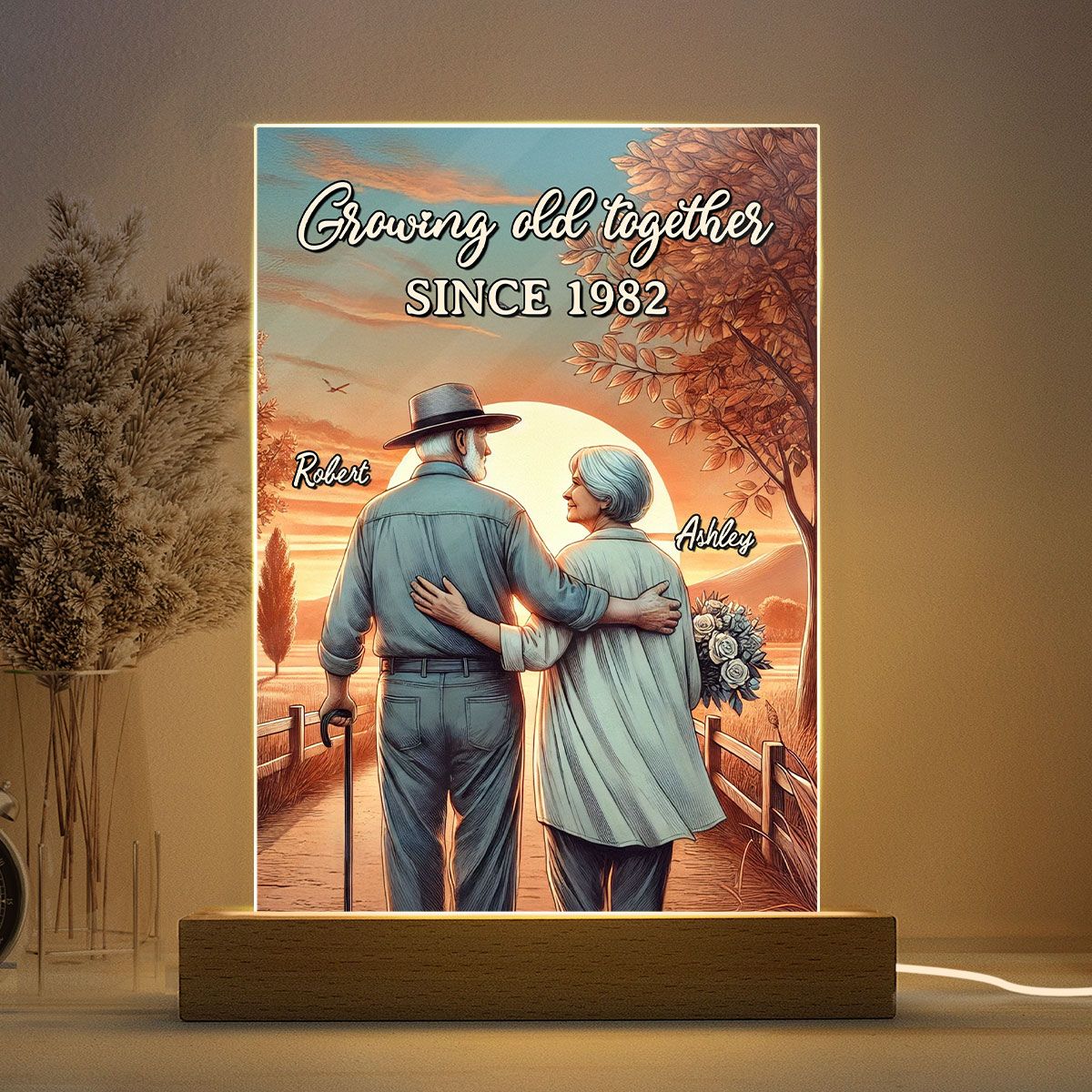Personalized "Growing Old Together" Plaque - Custom Anniversary Gift for Couples