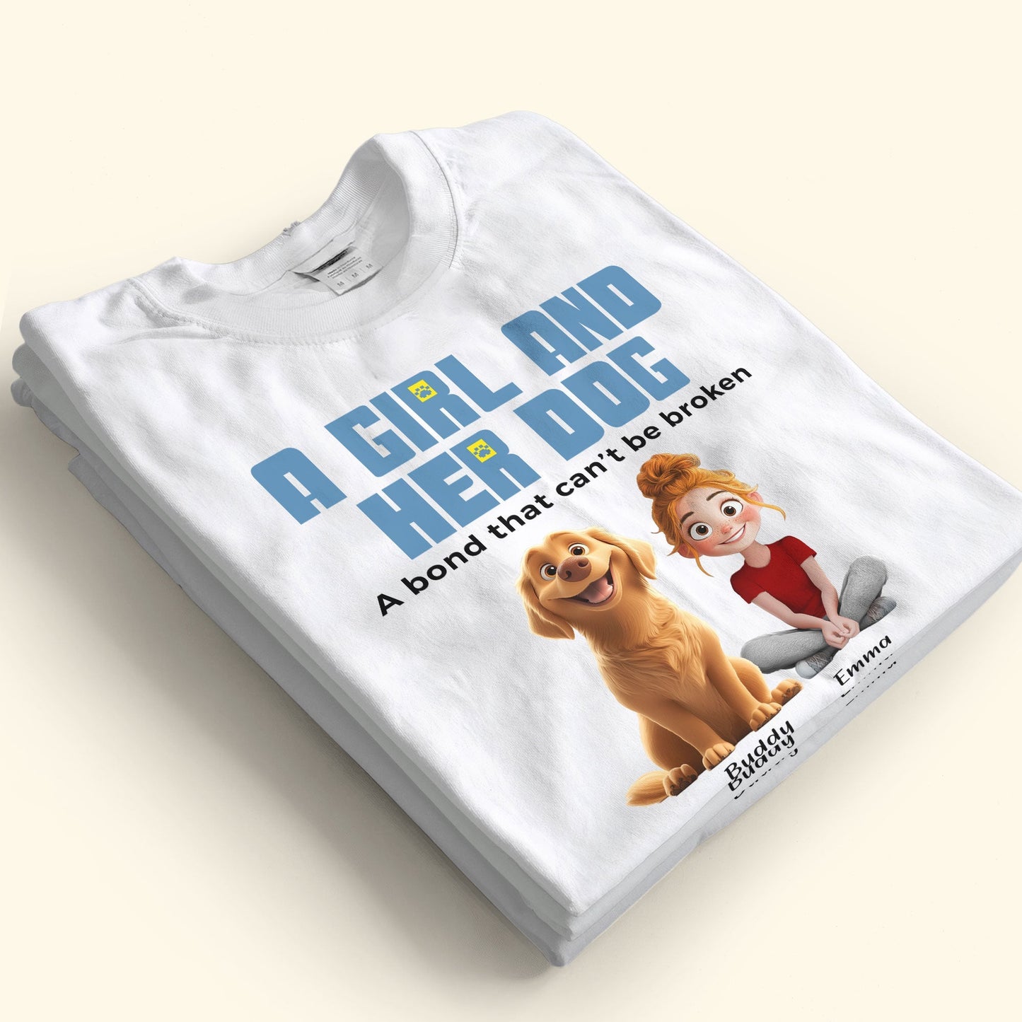 Custom Dog & Owner Classic Tee - Personalized Pet Gift Keychain Canvas