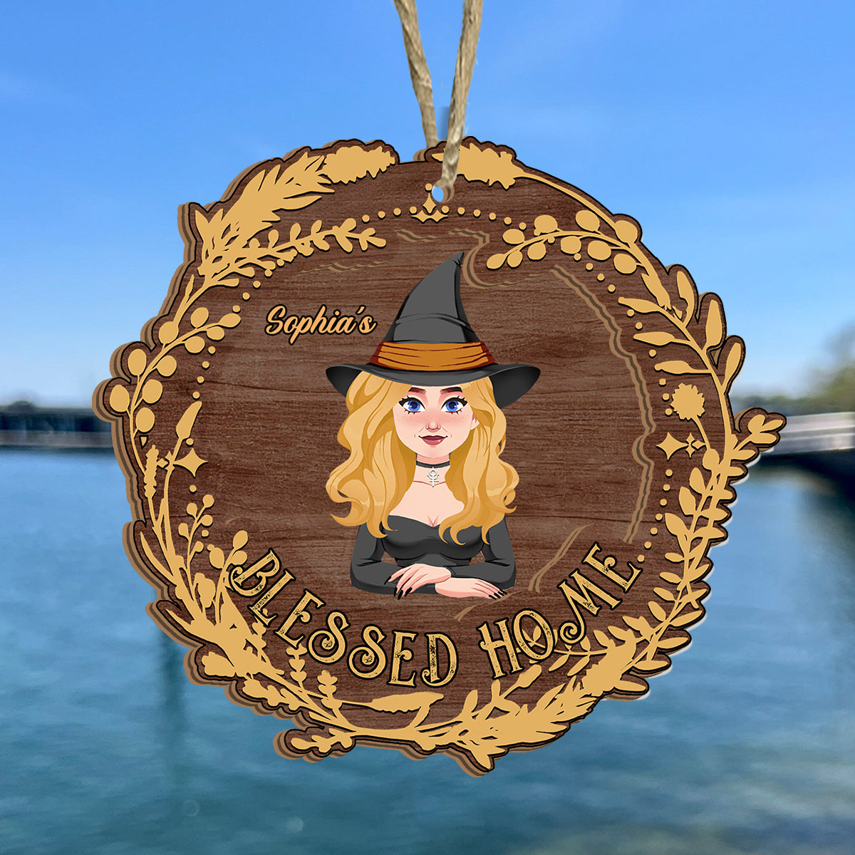 Blessed Home - Personalized Witch Suncatcher