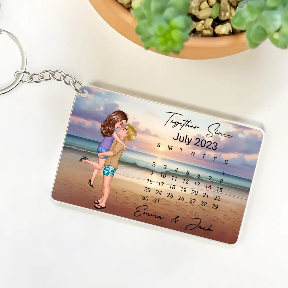 Custom Couple Calendar Poster – Anniversary Date and Artwork for Your Love Story