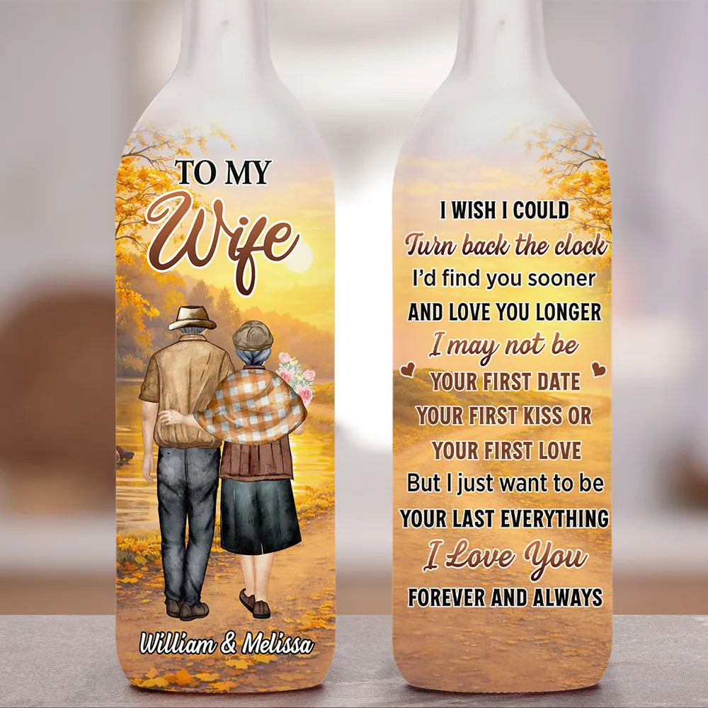 Personalized Bottle Lamp for Wife with I Wish I Could Love Quote, Cozy Warm Glow Night Light, Unique Romantic Gift