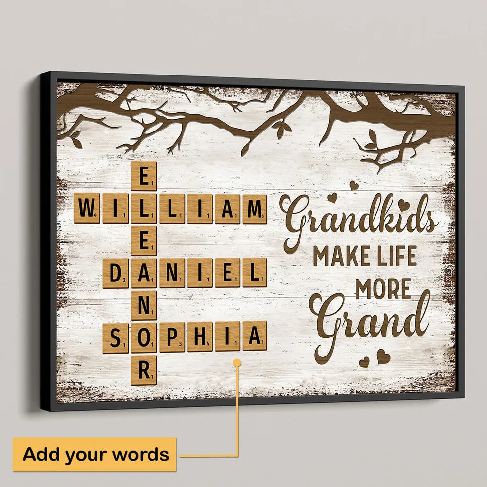 Personalized Family Poster for Grandparents and Grandchildren – Heartwarming Christmas Gift to Celebrate Generations of Love