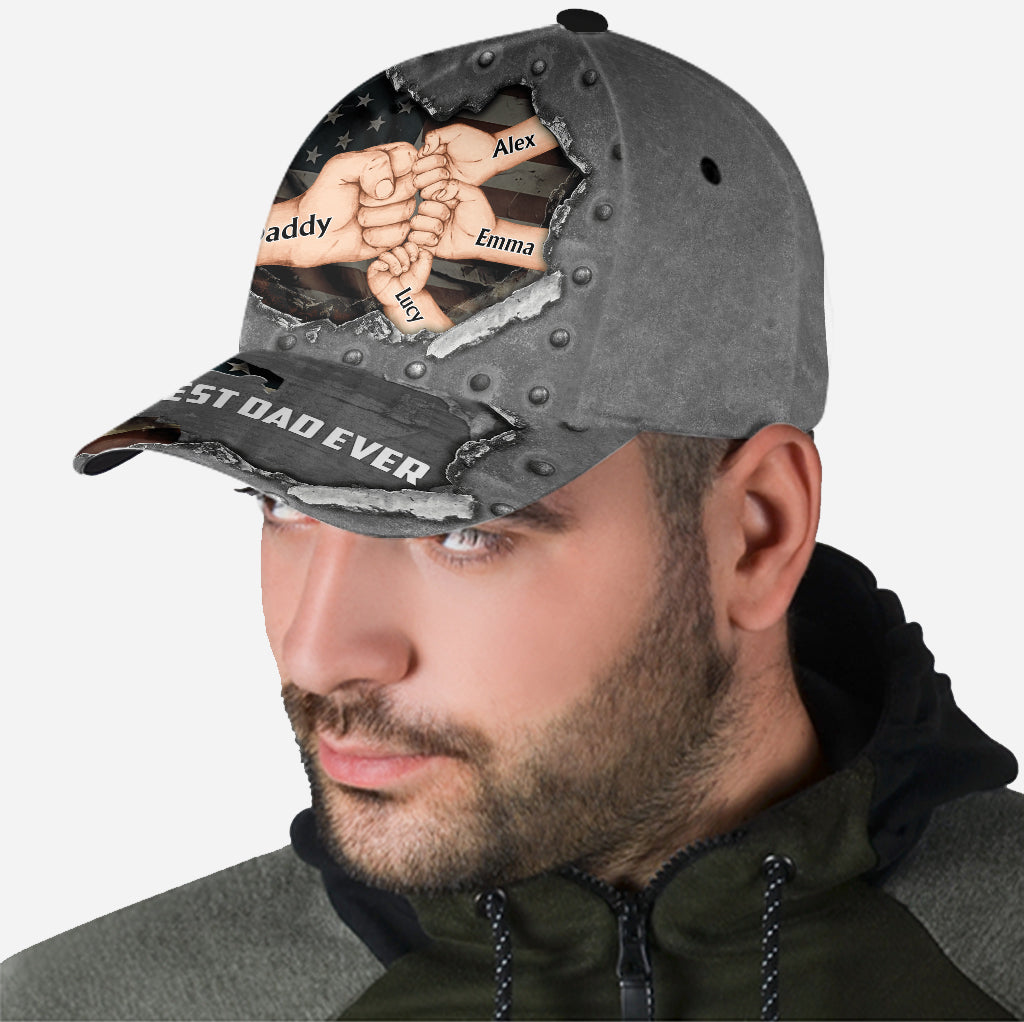 Gift For Dad Best Dad Ever Fist Bump - Personalized Father Classic Cap