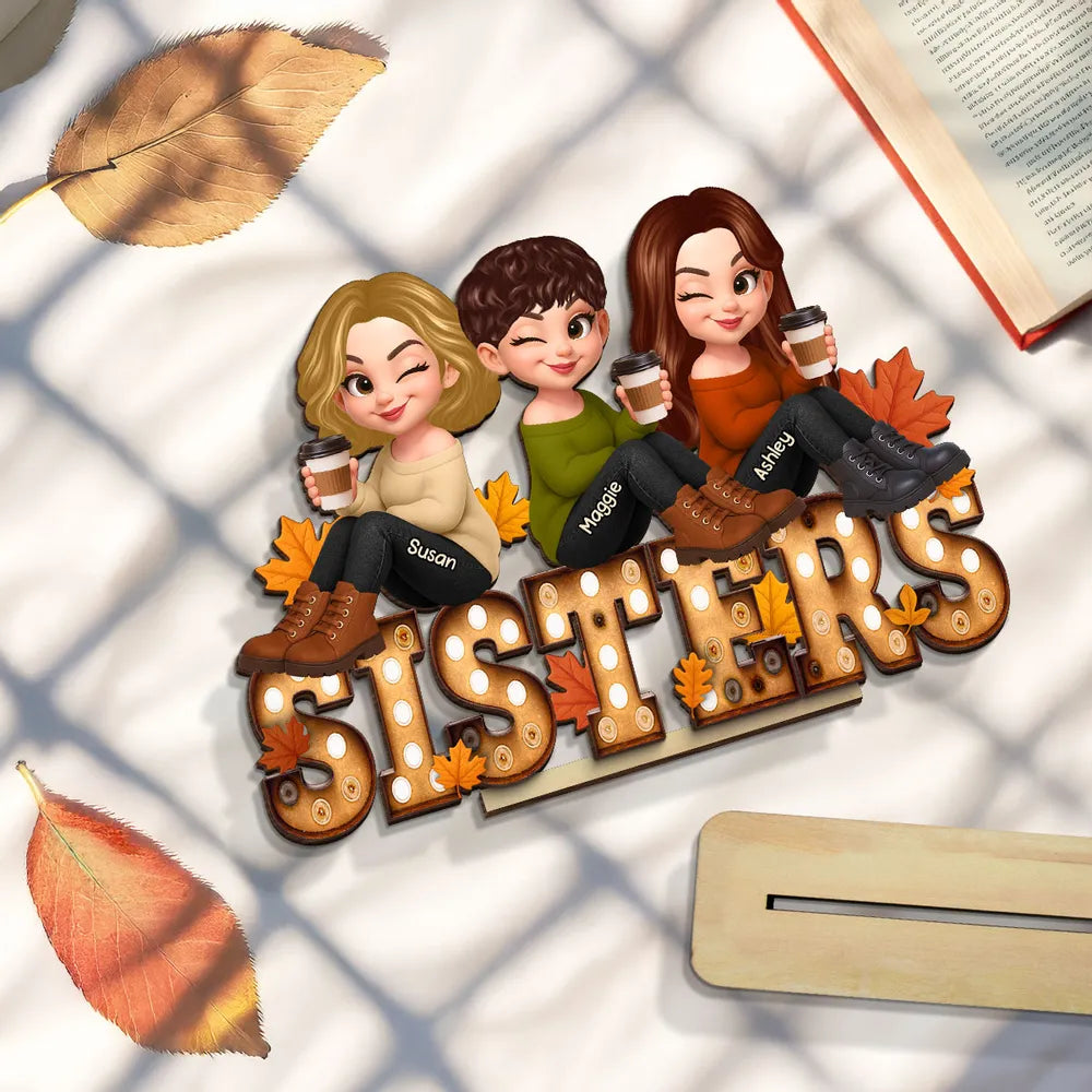 Acrylic Ornament with Coffee Besties Design, Autumn Holiday Tree Décor, Perfect Friendship Gift
