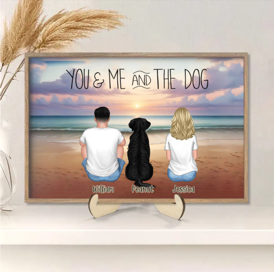 You Me And The Dogs Beach Outline Personalized Wallet Card or Poster or Canvas or Plaque or Pillow or Wallet or Cup