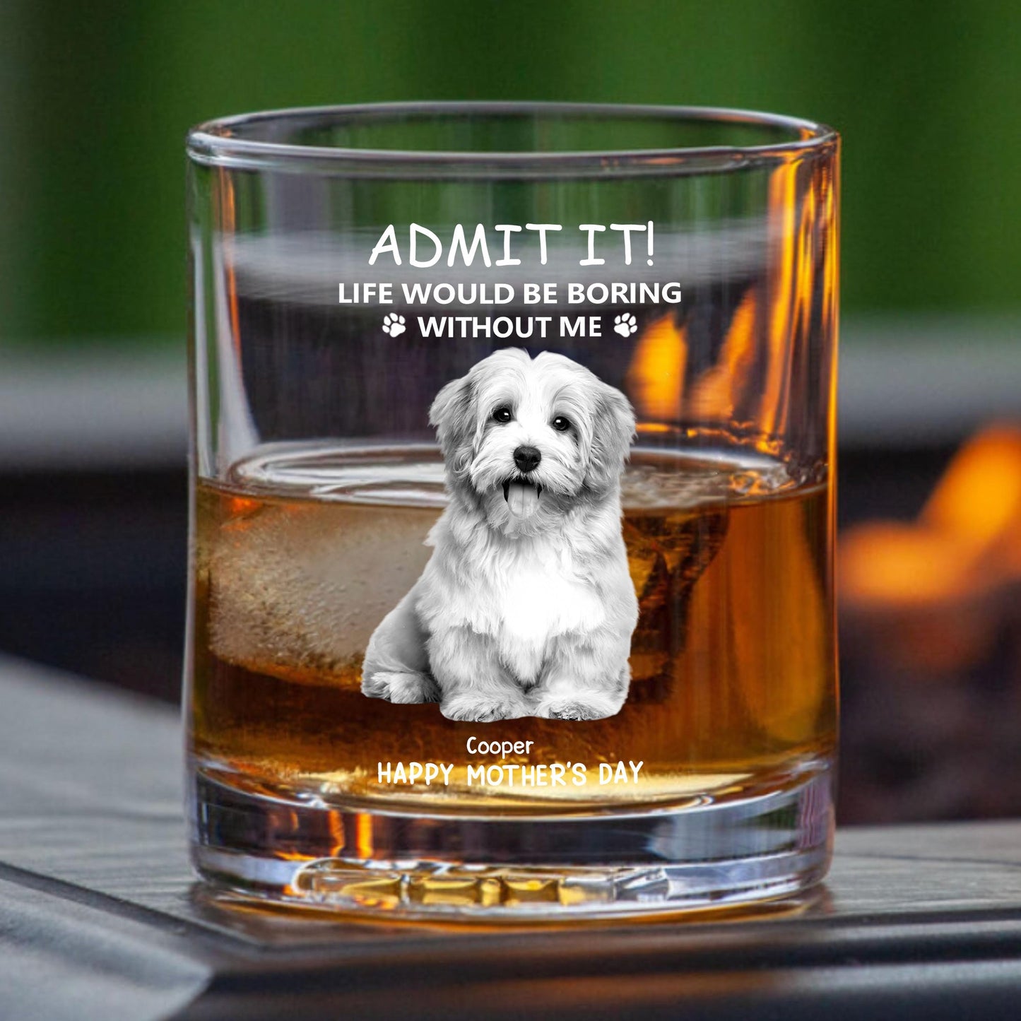 Personalized Glass Whiskey Cup – Mother’s Day Special Gift for Pet Lovers