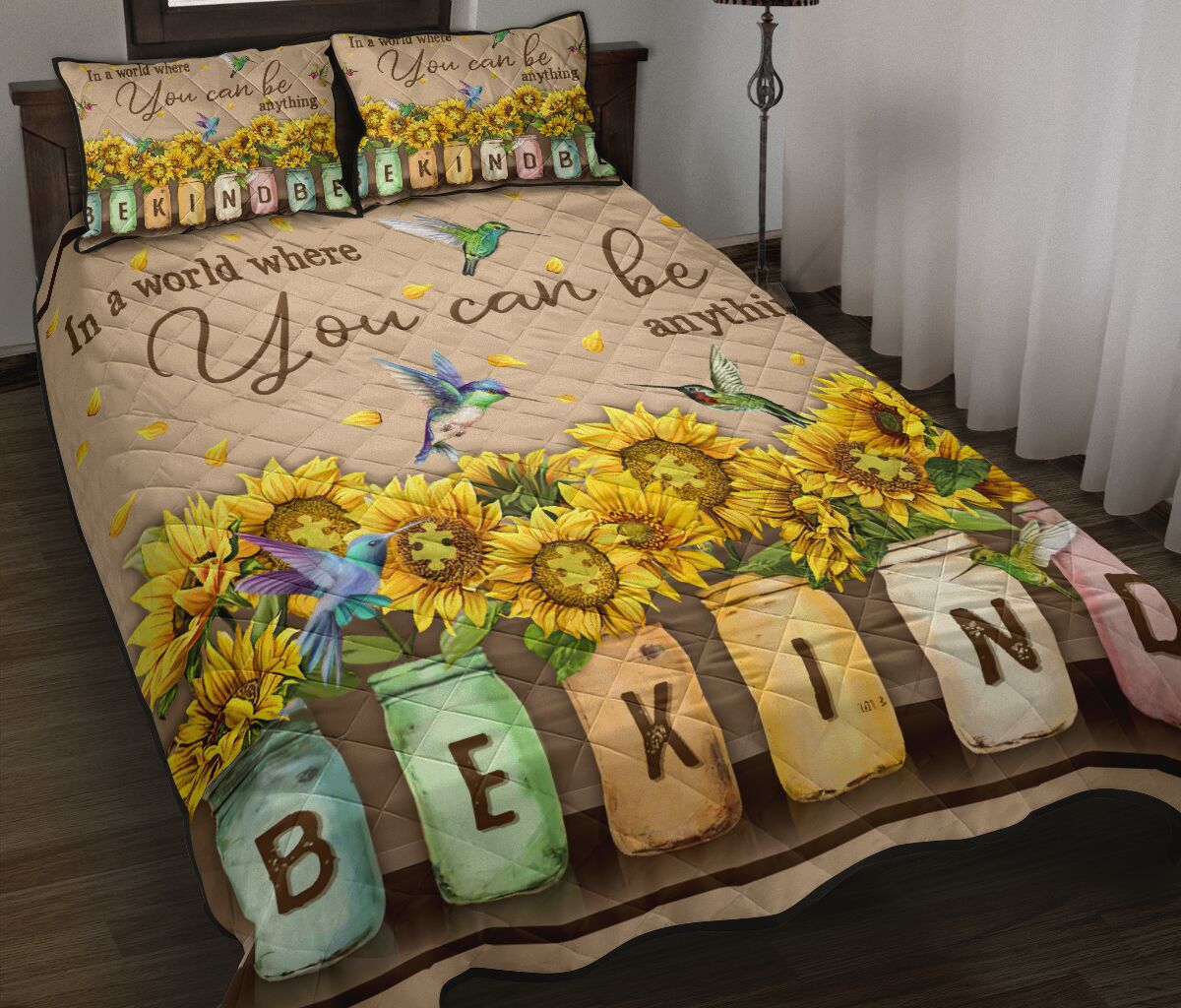 In A World Where You Can Be Anything Autism Awareness Quilt Set 0622