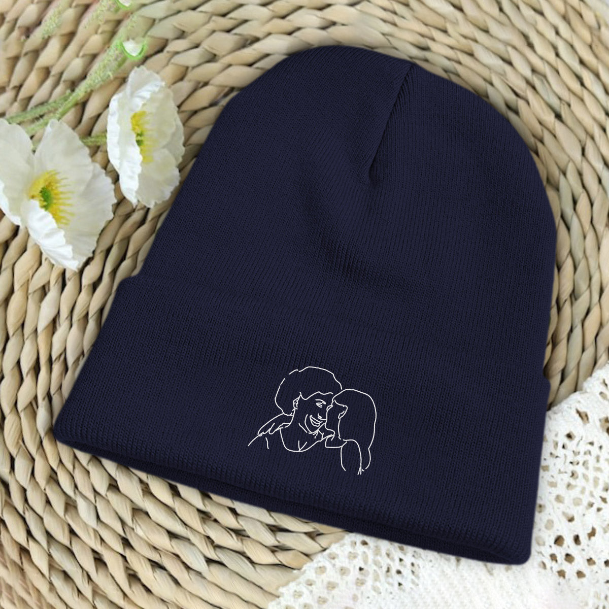 Custom Photo - Personalized Grandma Embroidered Beanie