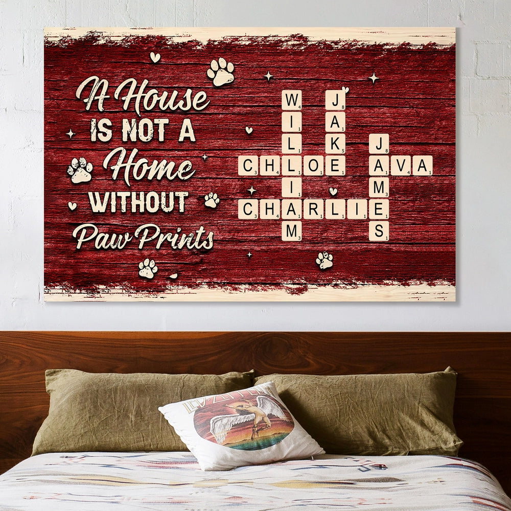 Family Crossword Paw Prints Poster — A Heartwarming Gift for Pet Lovers and Home Décor