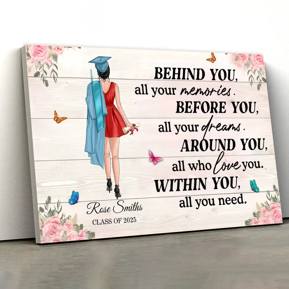 Personalized Graduation Keepsake – Motivational Wall Art for Students Moving Forward, Personalized with Name & Class Year