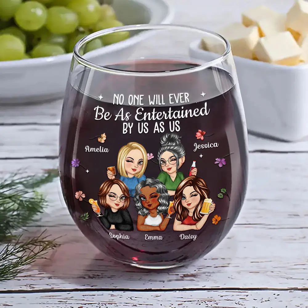 Best Friend Wine Glass – Fun Cartoon Design, Perfect Gift for Your Bestie