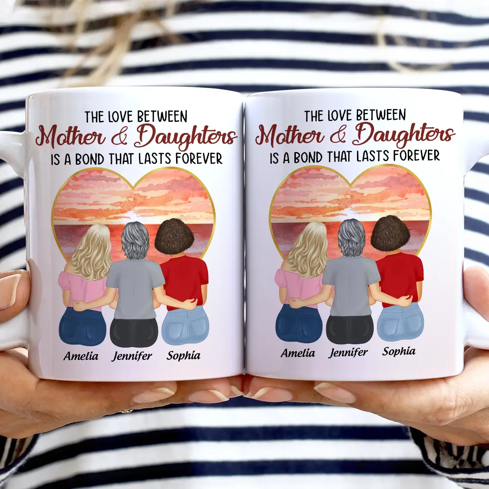 Personalized Mug for Mother and Daughters – Heartwarming Family Gift with Custom Names, Great for Mother's Day or Family Gatherings