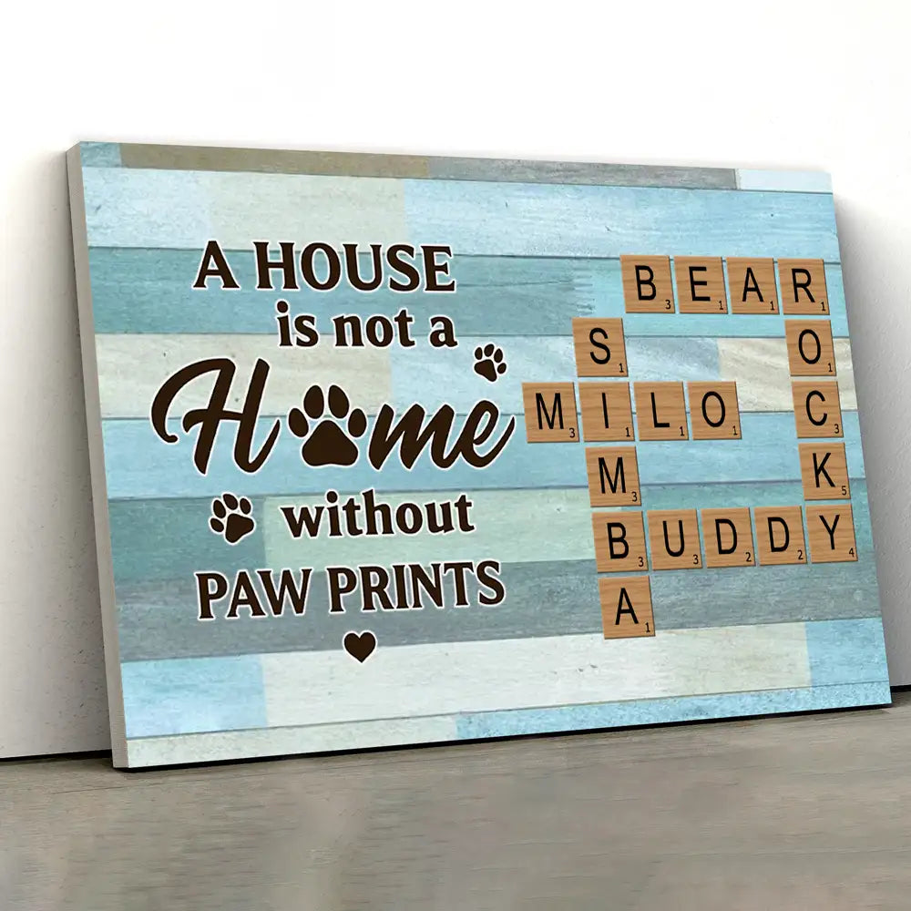 Custom Pet Poster with Dog Names - Personalized Canvas for Pet Lovers