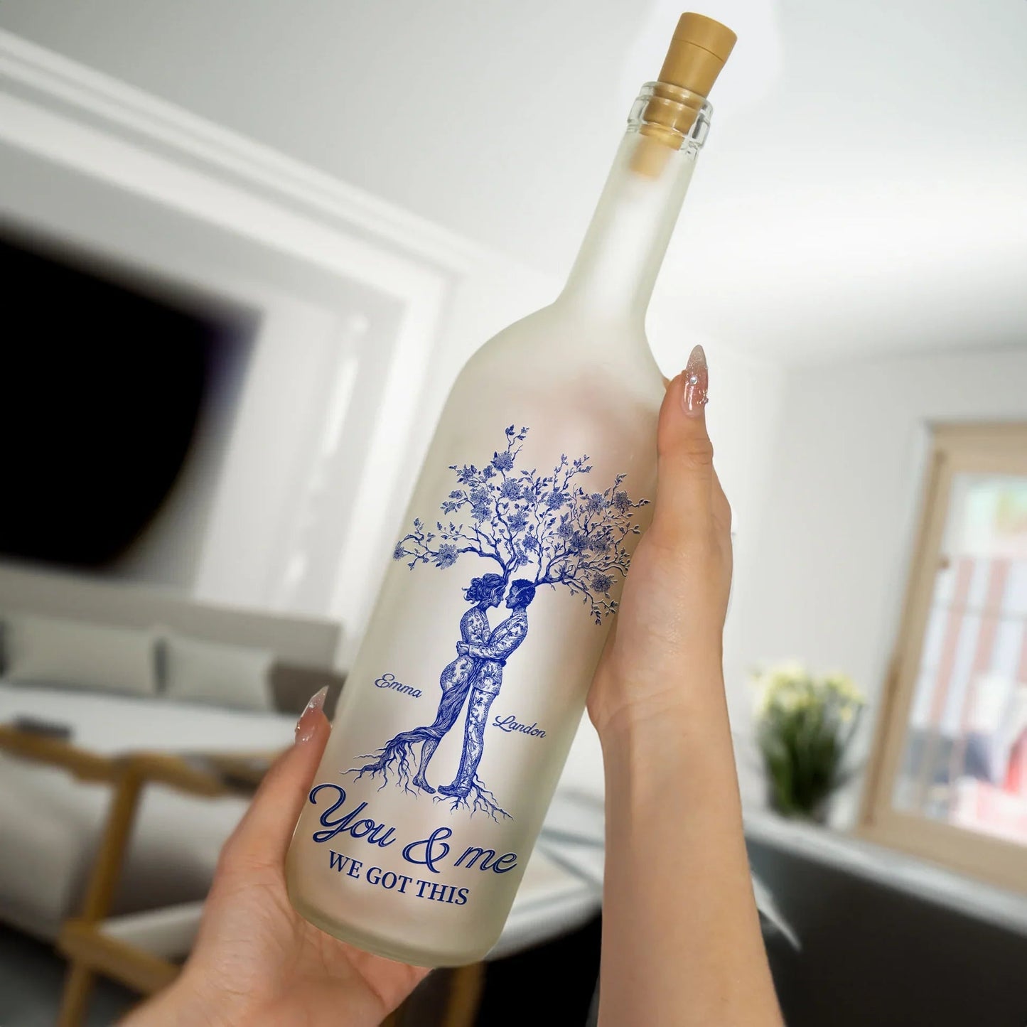 “You & Me, We Got This” Bottle Lamp – Custom Gift for Lovers, Personalized Home Décor