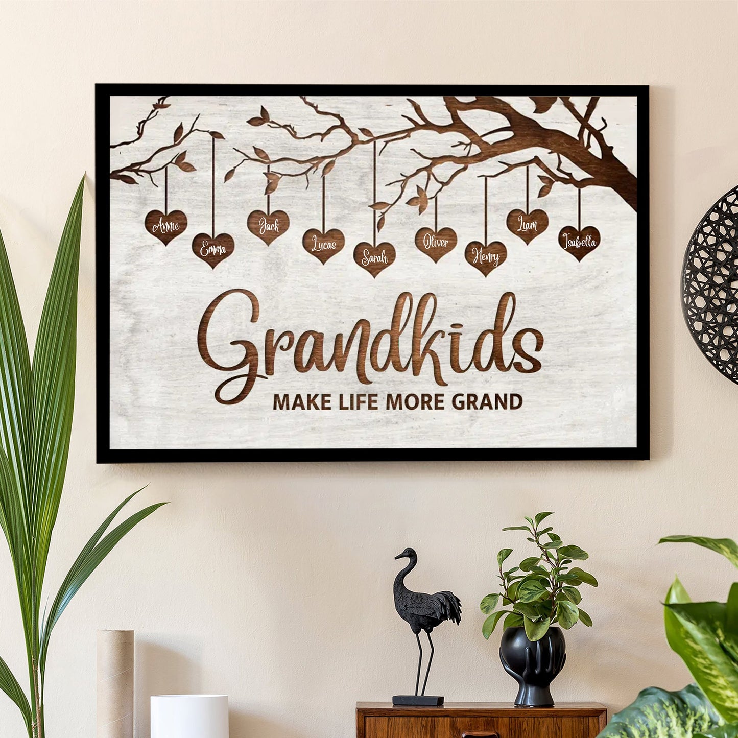 "The Foundation of Family and The Continuation of Love" - Personalized Grandkids Poster for Grandparents
