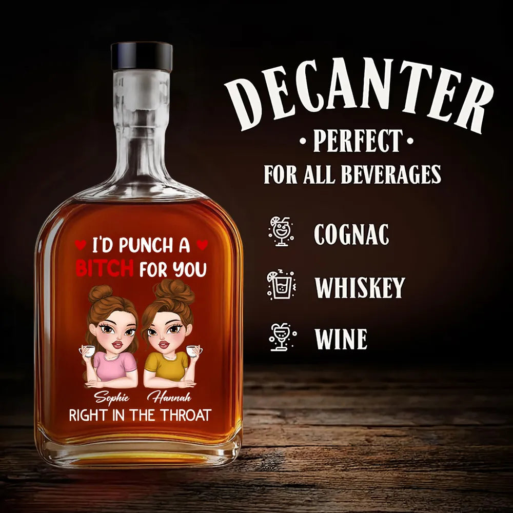 Custom Glass Spirits Decanter – Funny Gift for Sisters & Friends