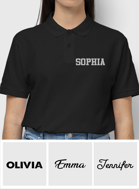 Custom Name - Personalized Step Mom Embroidered Polo Shirt