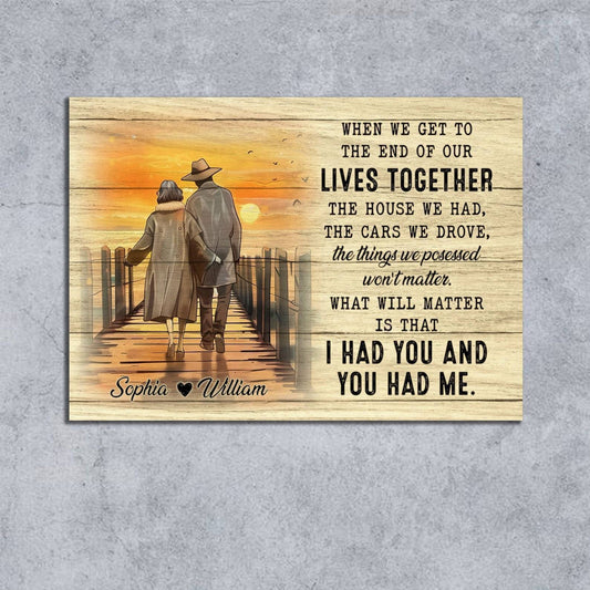 When We Get To The End Personalized Couple Canvas, Custom Couple Wall Art, Wedding Gift, Anniversary Hanging, Custom Couple Gift