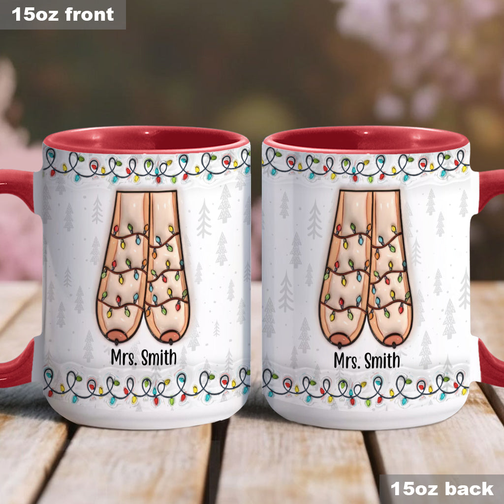 Funny Mr Mrs Mug - Personalized Couple Accent Mug