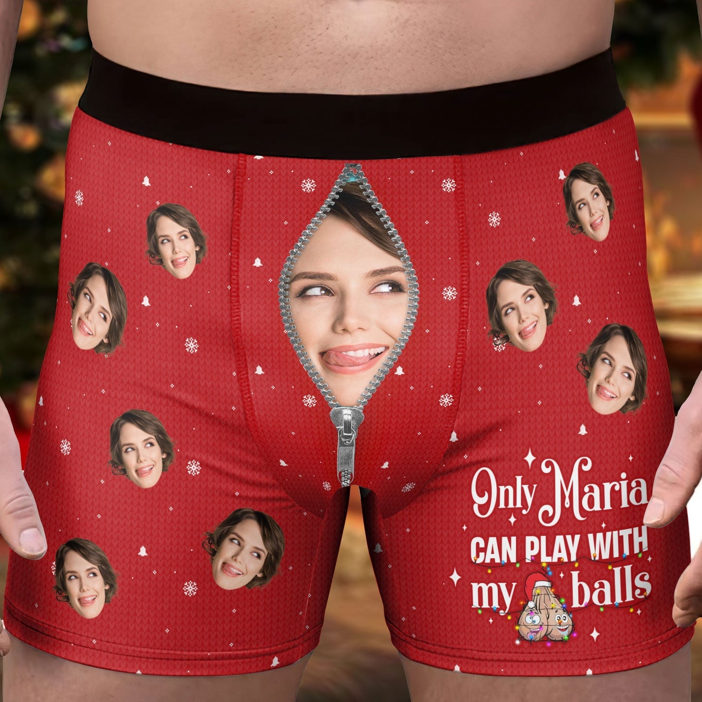Only Wife Can Play with My Balls – Funny Personalized Boxer Briefs for Him, Perfect Christmas Gift