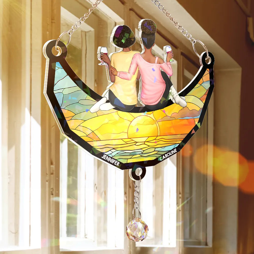 Infinity Heart Sun Catcher With Crystal Prism – Gift For Friends, Soul Sisters, Women, Funny Personalized Ornament